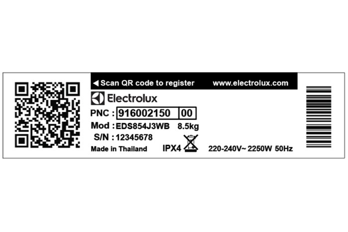 Máy Sấy Thông Hơi Electrolux UltimateCare 8.5 Kg EDS854J3WB